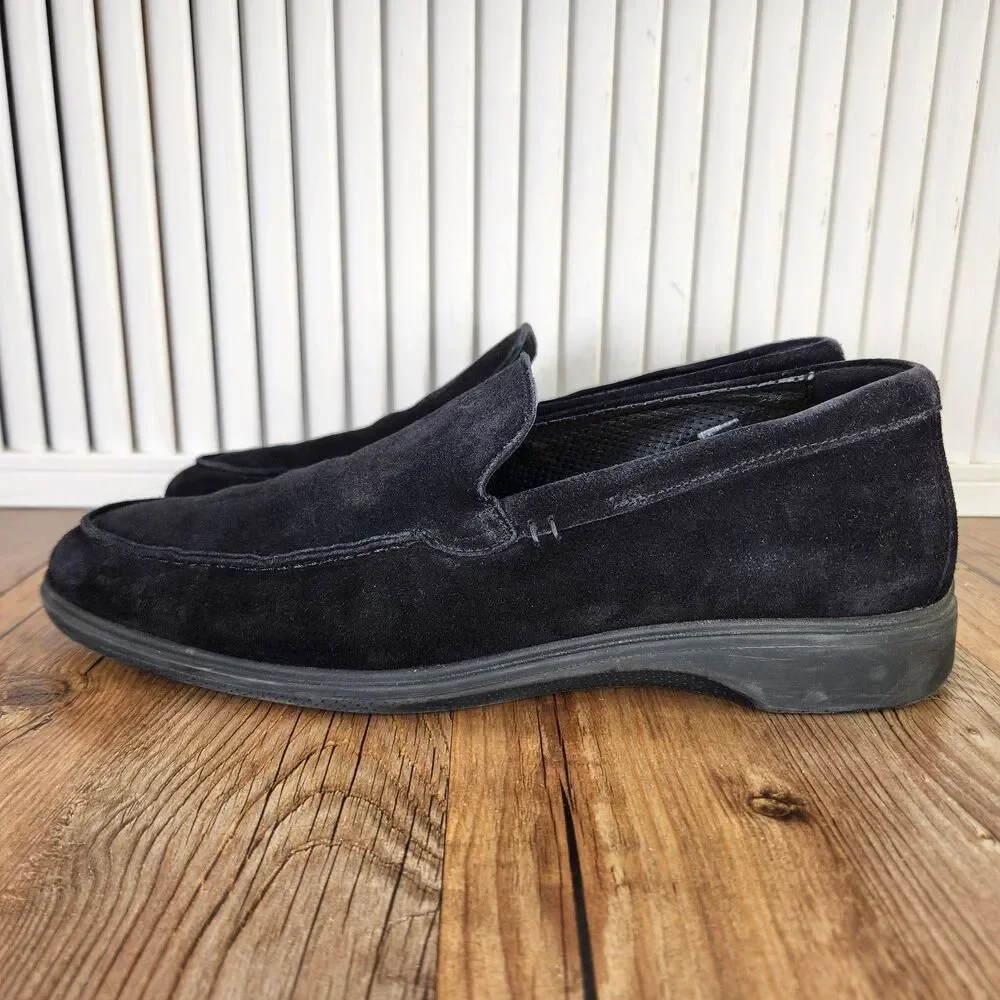 Amberjack The Loafer Mens Size 10 M Black Suede Slip On Loafers Shoes Casual